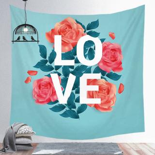 The hanging cloth decorated with tropical trees