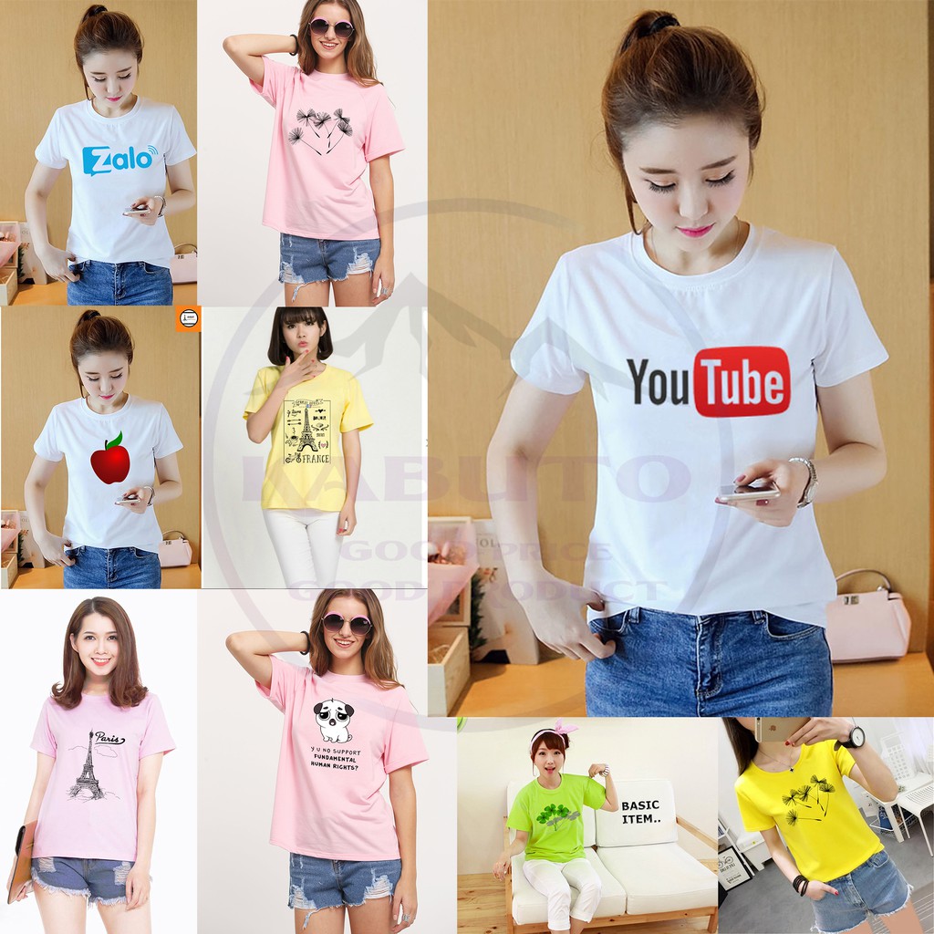 COMBO 3 ÁO IN HÌNH NGẪU NHIÊN NHIỀU MÀU ĐỦ SIZE