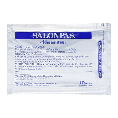 Cao dán Salonpas (2 bao x 10 miếng/hộp)