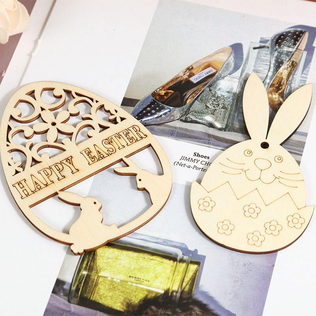 IVORY Trứng Phục Sinh Bằng Gỗ Dễ Thương Dùng Trang Trí DIY