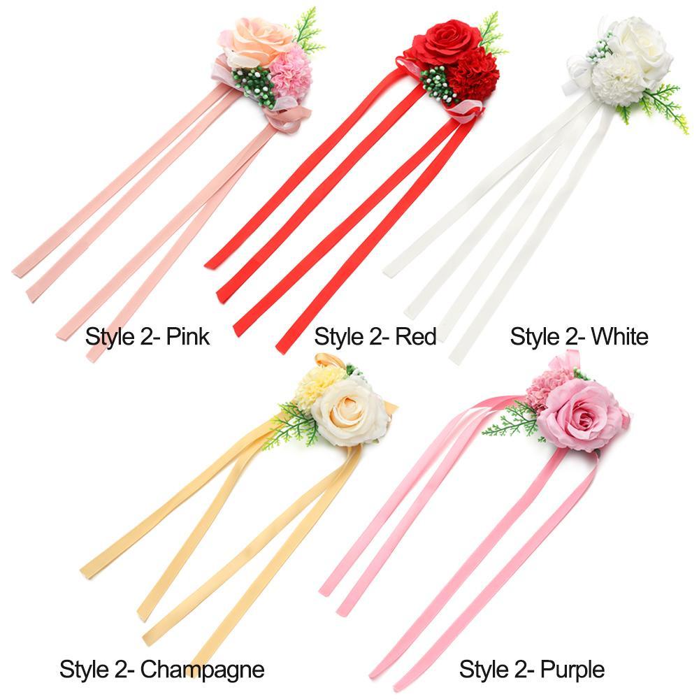 Vòng Tay Hoa Giả Thắt Dây Thời Trang Cho Cô Dâu