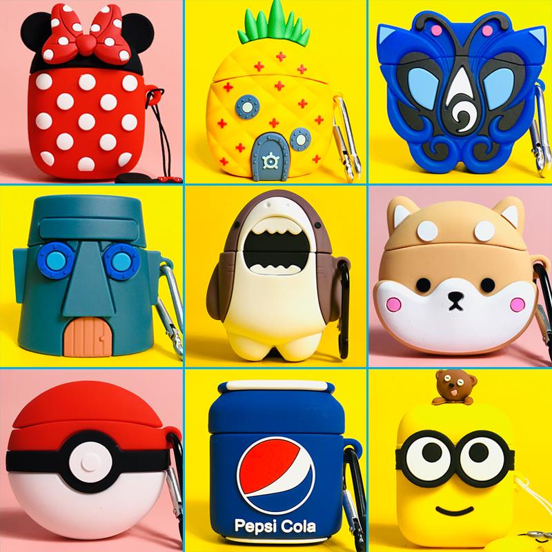 Ins spotBeisi w04 earphone cover cartoon cute baseus Beisi w04pro bluetooth  earphone protective cover silicone ins