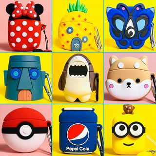 ✨Ins spot✨Beisi w04 earphone cover cartoon cute baseus Beisi w04pro bluetooth earphone protective cover silicone ins anti-fall soft case wo4 protective case w04 pro earphone charging tired case creative