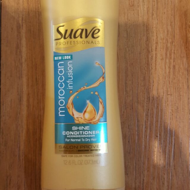 01 CHAI Dầu gội / xã SUAVE professional moroccan SHINE shampoo&conditioner 373/828mlml từ mỹ.mẫu mới