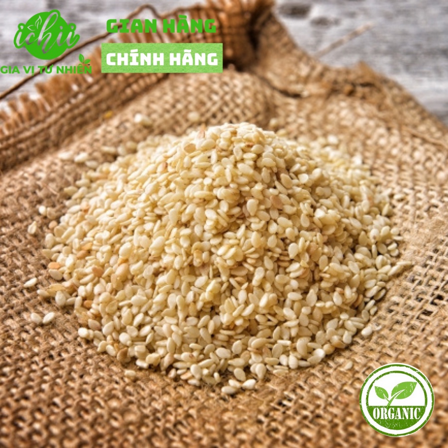 Mè trắng  ORGANIC, hạt vừng hữu cơ thích hợp chế biến ăn dặm cho bé gói 100g