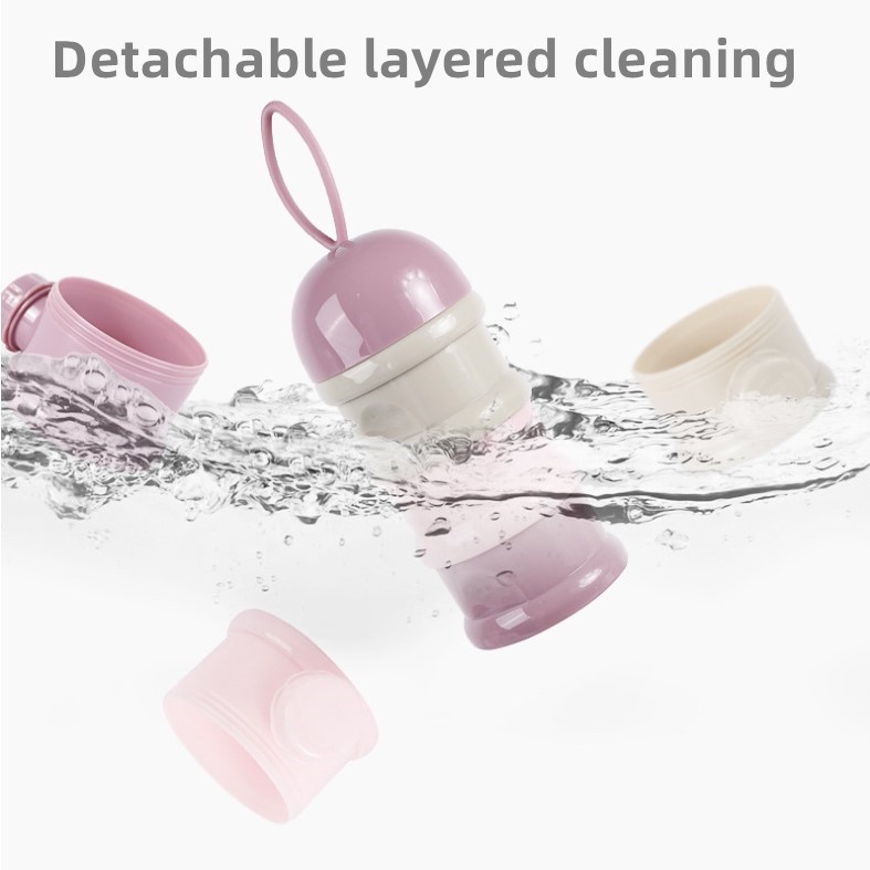 Hộp đựng sữa bột xách tay SABUY 4 tầng Hộp đựng thức ăn dặm cho bé Kiểu gấu Nhiều kiểu mở