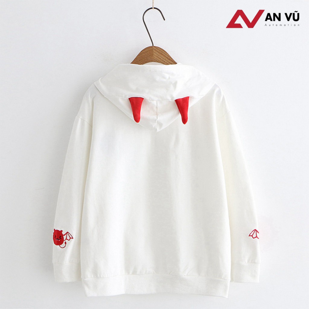 [Video thật] Áo Hoodie Nữ / Nam - Áo Khoác Nỉ Hình Quỷ Cá Tính, Dễ Thương Blazel, 2 Màu | BigBuy360 - bigbuy360.vn