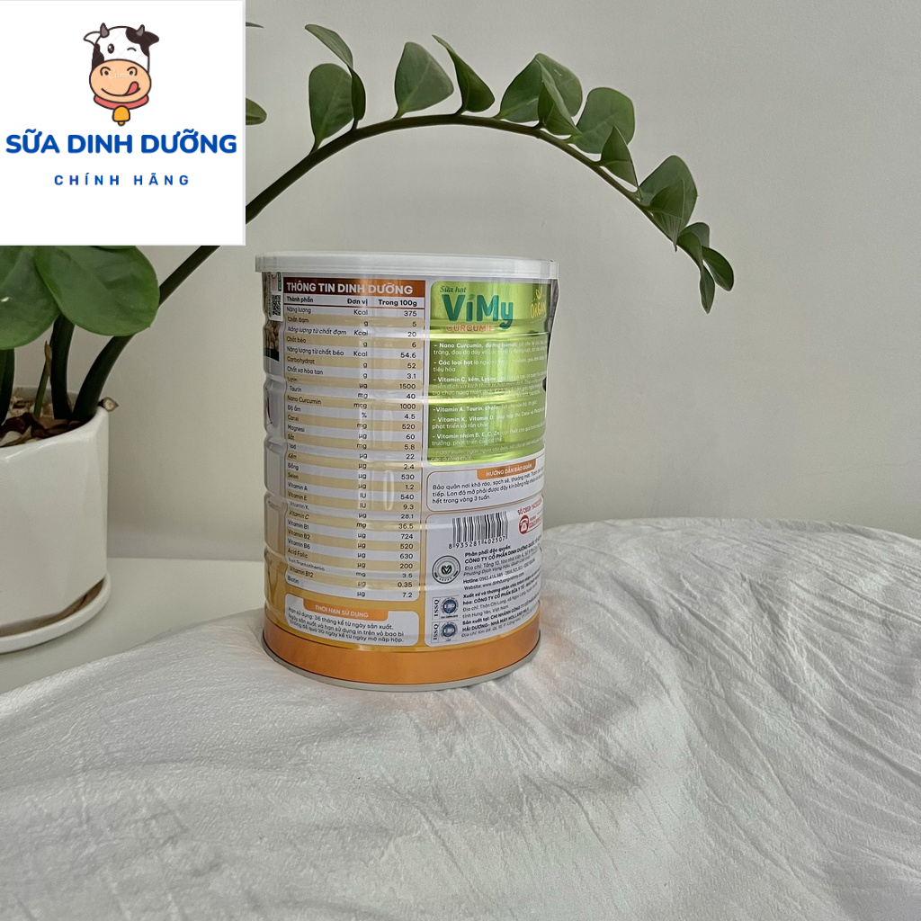 Sữa hạt Vimy Curcumin 900g, Sữa nghệ dành cho người bị đau dạ dày, Tá tràng, Đại tràng, Đường ruột, Hệ tiêu hóa kém