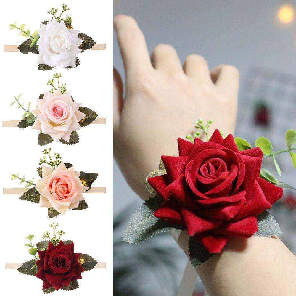 Vòng Hoa Giả Đeo Cổ Tay Dành Cho Cô Dâu Ngày Cưới