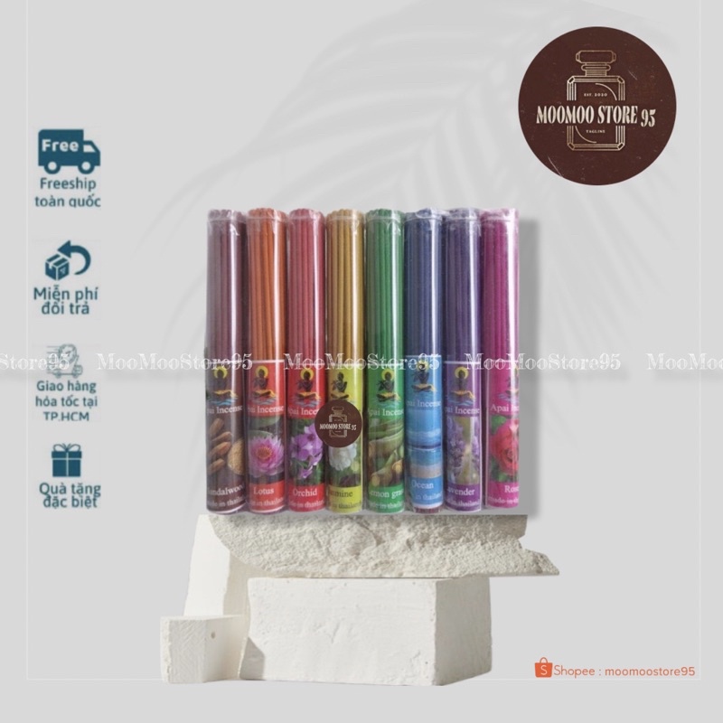 Nhang thơm Apai Incense bó 50 nén Thái Lan &lt; MooMoo&gt;