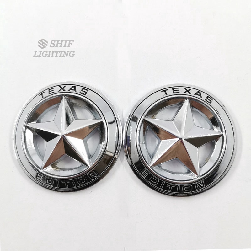 Set 2 logo Texas kiểu ngôi sao trang trí xe hơi