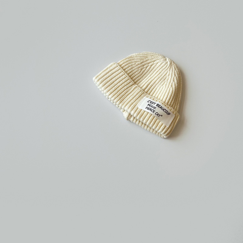 Mũ beanie Trùm Đầu Chống Gió Giữ Ấm Màu Sắc Kẹo Ngọt In Chữ Đơn Giản Phong Cách Hàn Quốc Cho Bé