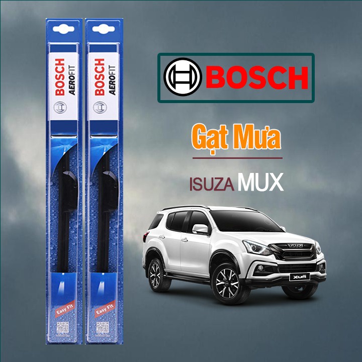 Gạt Mưa Xe Isuzu Mux Thương Hiệu BOSCH Aerofit Lưỡi Silicone Cao Cấp Chính Hãng