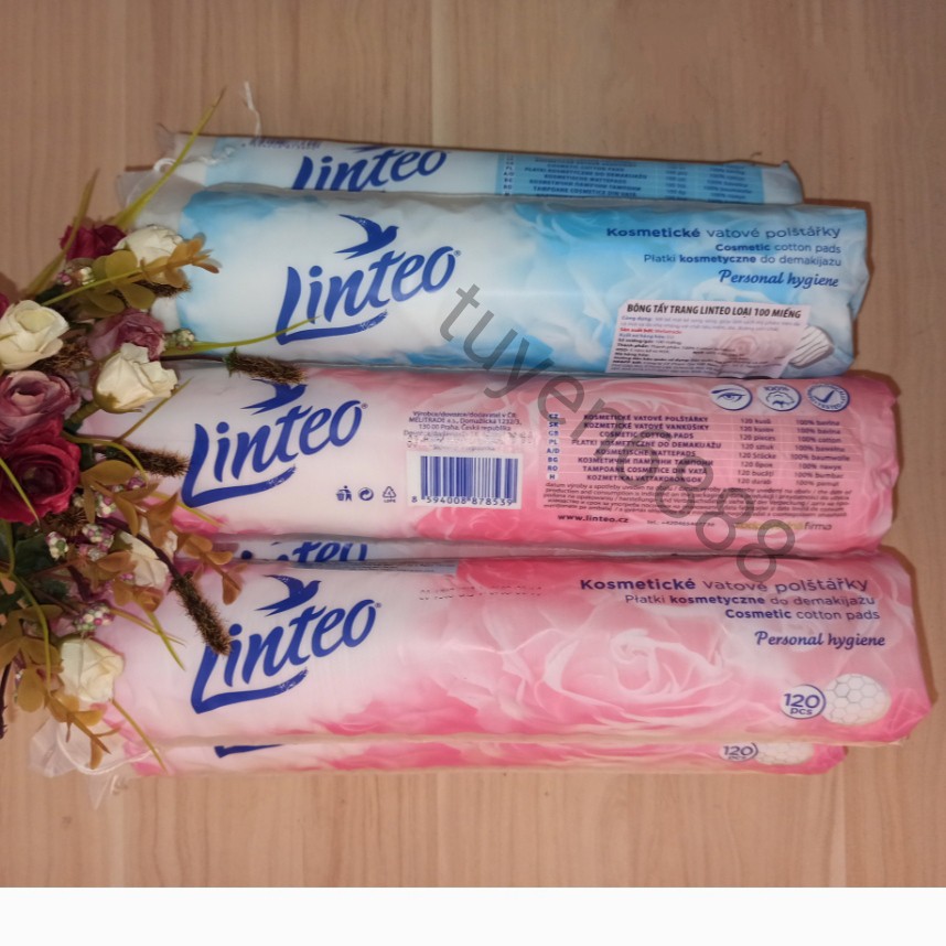 (Châu Âu) Bông tẩy trang Linteo loại 100 và 120 miếng