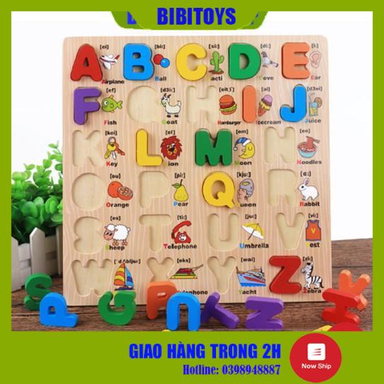 Đồ chơi bảng chữ cái nổi tiếng Anh 30x30Cm họa tiết minh họa phiên âm cho bé