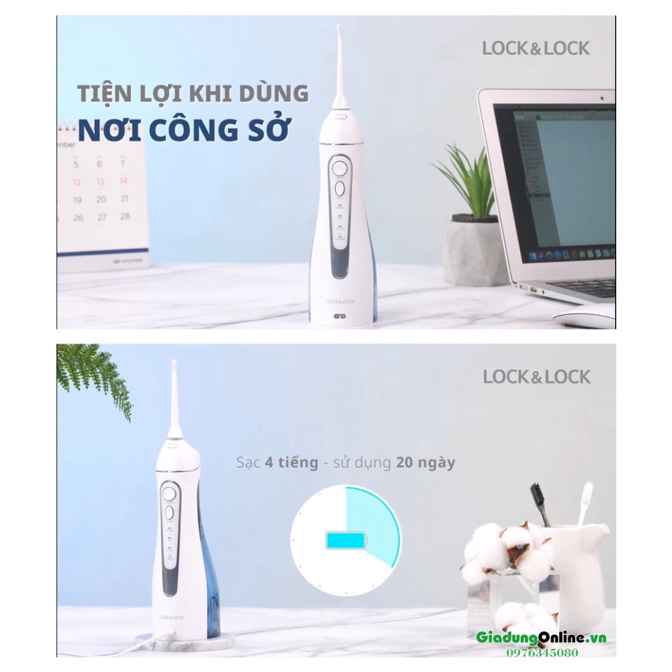 [Lock&amp;Lock] Máy Tăm Nước Không Dây Cordless Oral Irrigator ENR156BLU