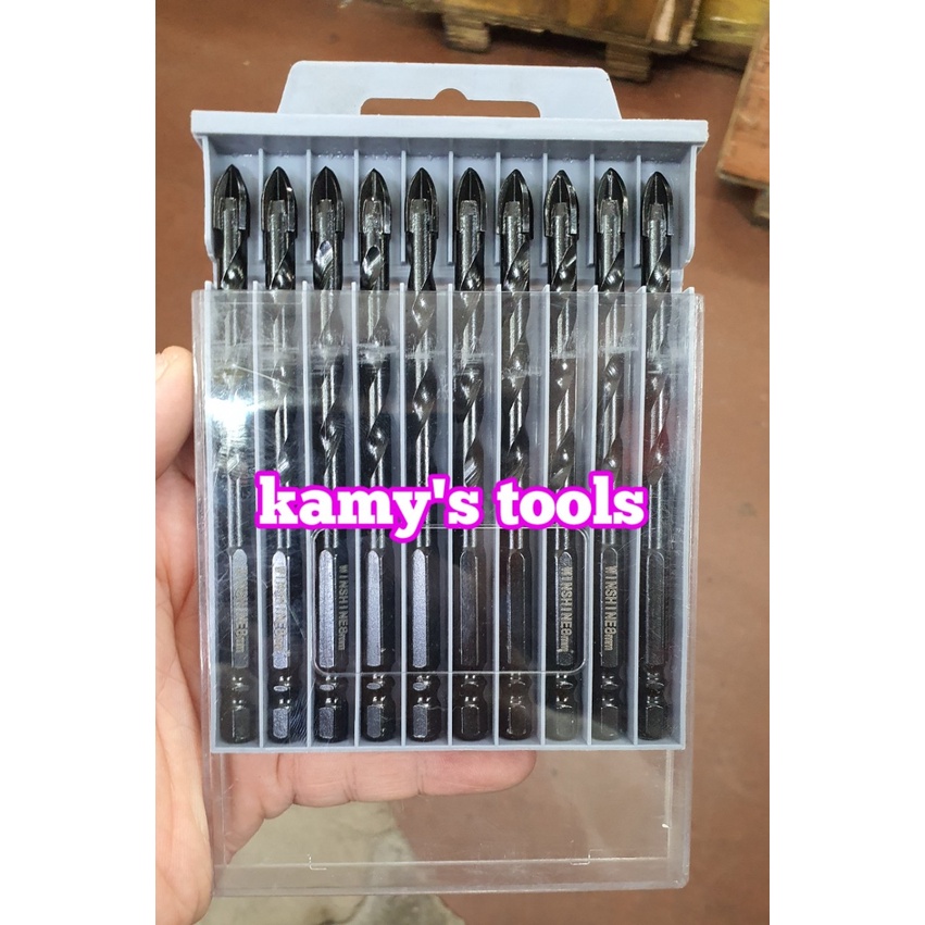 Mũi khoan đa năng (Gạch men, kính, tường, gỗ) đầu 4 cạnh thép cao cấp Winshine (bán lẻ từng cây)