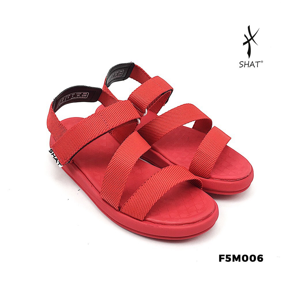 SHAT - Giày Sandal Quai Chéo Shat F5M006 Đỏ full chéo