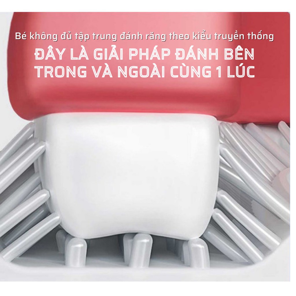 Bàn chải đánh răng chữ U silicon thông minh cho bé từ 2-6 tuổi cao cấp