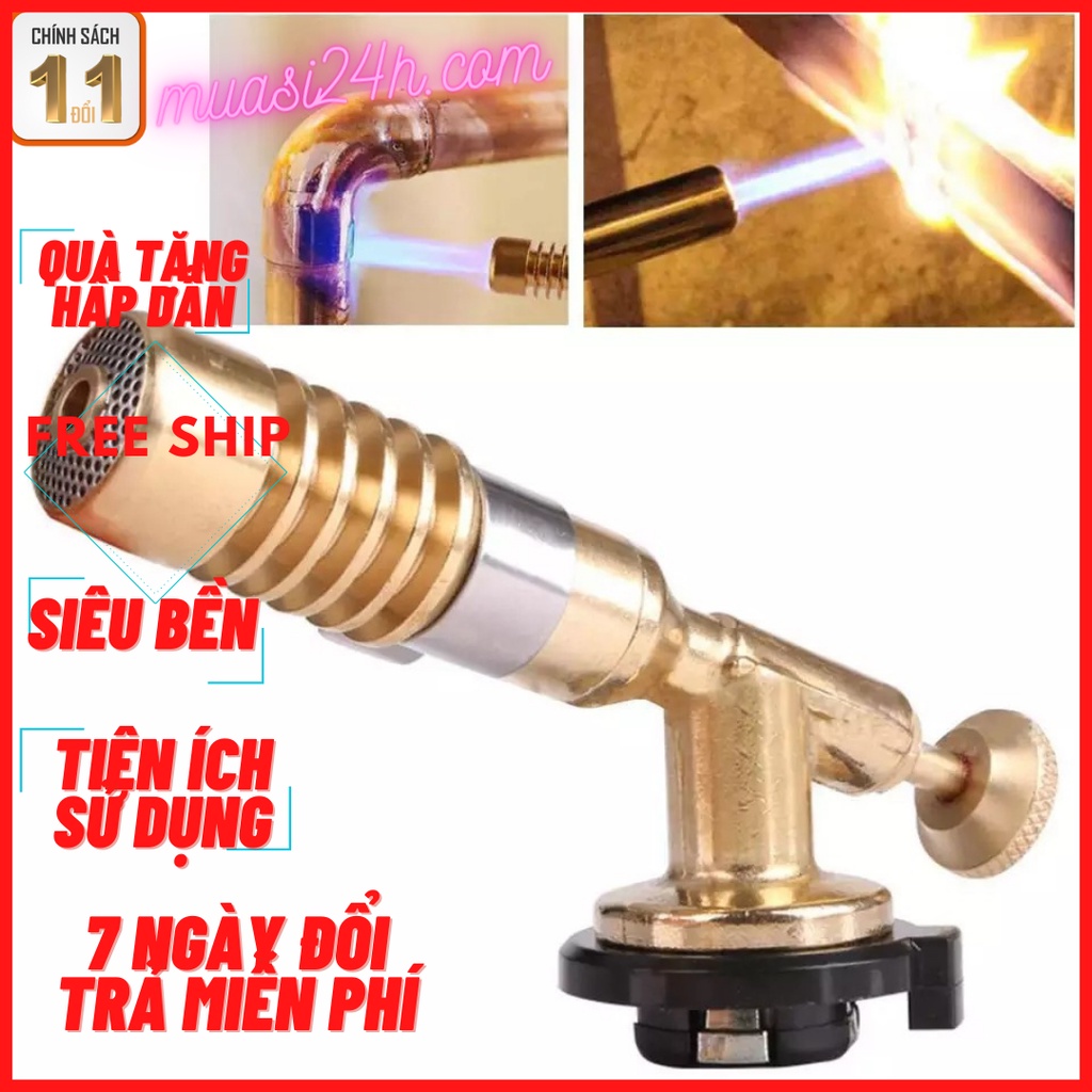 Đèn khò ga - khò gas đồng 100% nguyên khối cao cấp (Núm điều chỉnh nhiệt độ 1300 độ C
