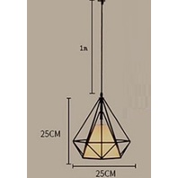 Bộ 3 Đèn Thả Trần Trang Trí Hình Kim Cương, Đèn Trần Treo Thả Đẹp Sang Trọng