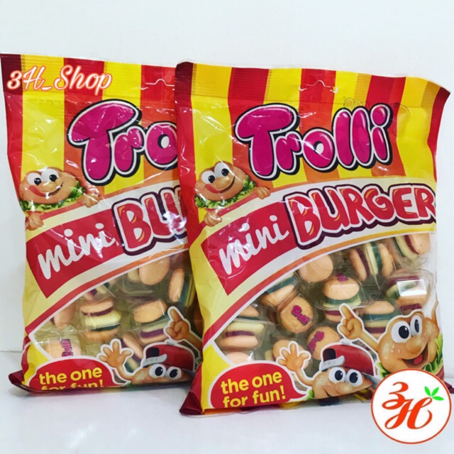 Kẹo dẻo hamburger Trolli date T2/24 Mỹ