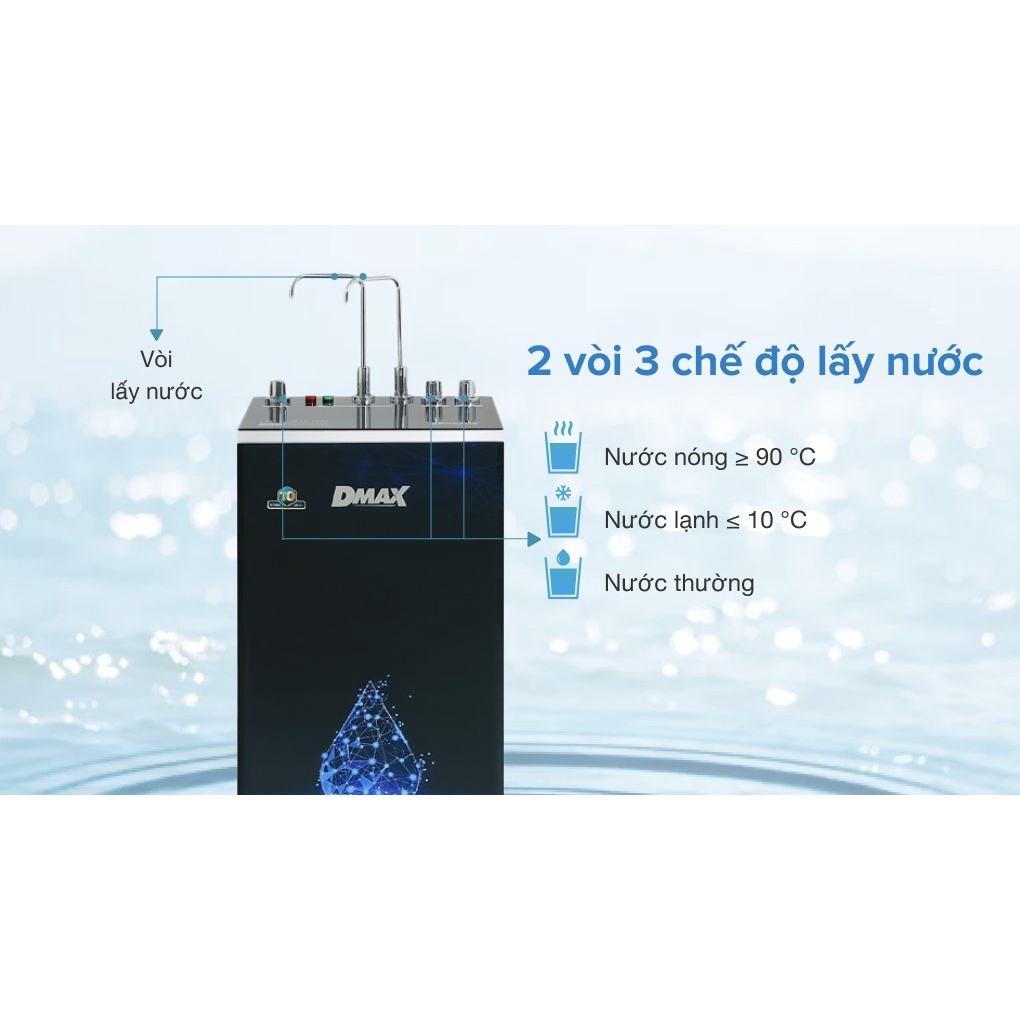 Máy lọc nước RO Dmax DMW-43710H nóng nguội lạnh 10 lõi - bảo hành chính hãng