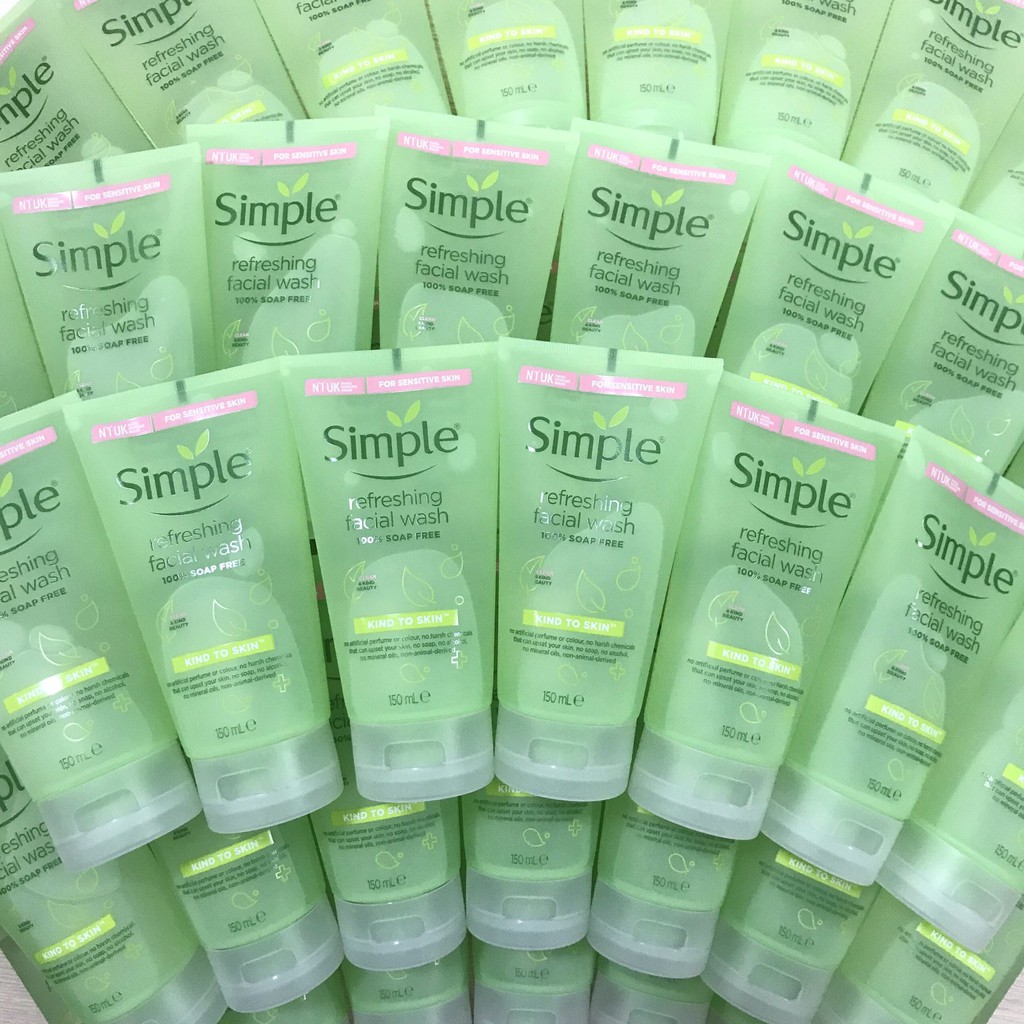 Sữa Rửa Mặt Simple Dạng Gel Dành Cho Da Hỗn Hợp Nhạy Cảm 150ml - Simple Kind To Skin Refreshing Facial Wash