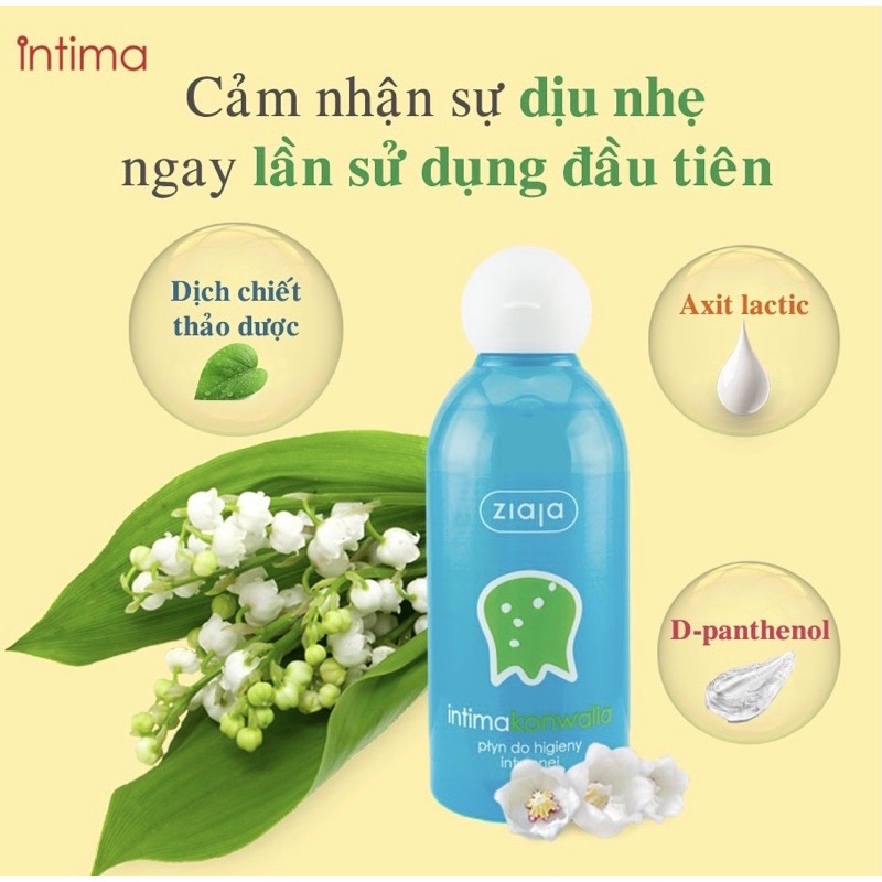 (Auth-sẵn) Dung dịch vệ sinh Ziaja intima hoa lan chuông Gel 200ml hàng Ba Lan