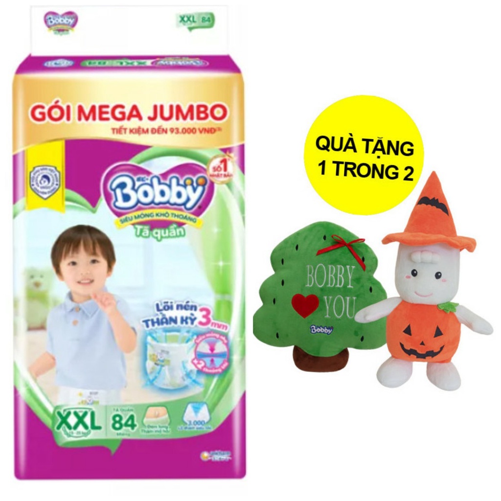 Tã quần Bobby Mega Jumbo : M120-L104-XL92-XXL84