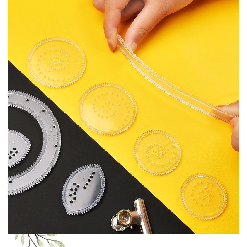 Bộ thước vẽ họa tiết sáng tạo 28 món kèm sách hướng dẫn chi tiết Spirograph