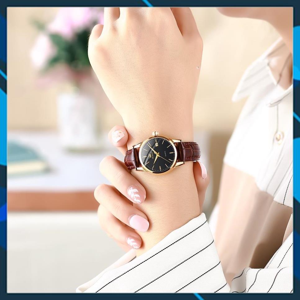 [HÀNG CHUẨN AUTH]Đồng hồ nữ thương hiệu olevs,chống nước,chống xước,dạ quang ban đêm,dây da cao cấp thời trang,BH 12th