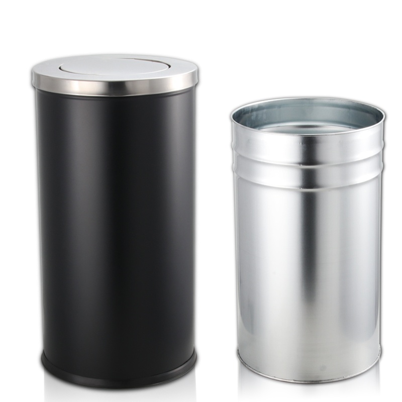 Thùng rác inox nắp lật, thùng rác inox tròn