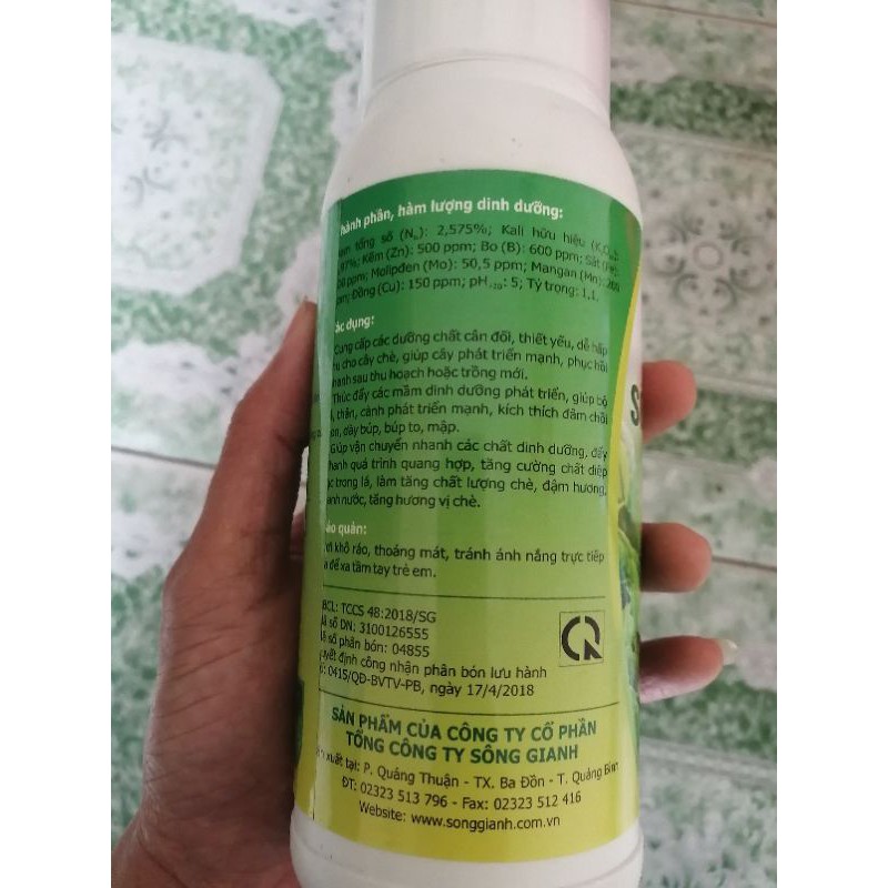 Phân bón cho cây chè - phát triển nhanh, bật búp mạnh, xanh nước đượm hương chai 500ml