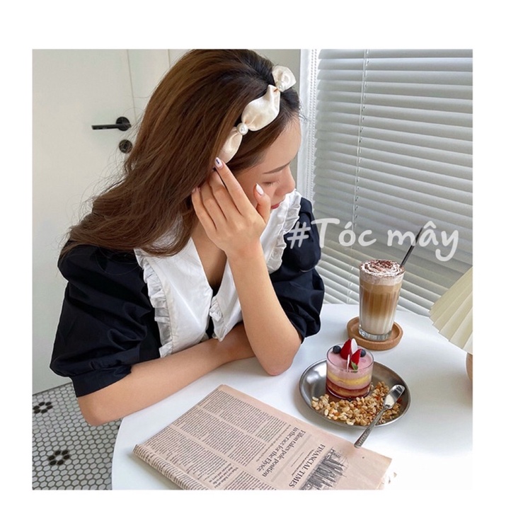 Bờm tóc băng đô vải đính hạt thiết kế thời trang BT34
