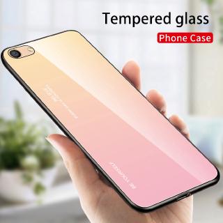 Ốp điện thoại mặt kính cường lực màu gradient cho OPPO Realme R15X K1 F5 A73 A79 F3 A77 F1 A39 A57
