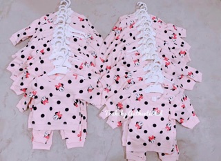 Bộ nỉ Mickey hồng - HM kid auth