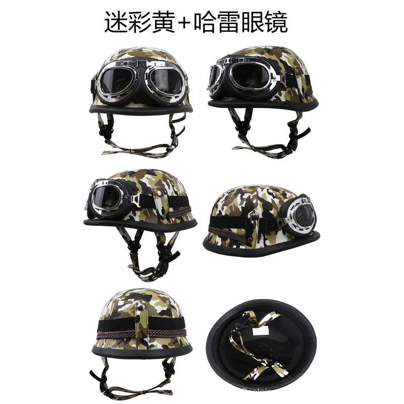 Mũ Bảo Hiểm Bằng Da Phong Cách Retro Cho Xe Mô Tô Harley | BigBuy360 - bigbuy360.vn