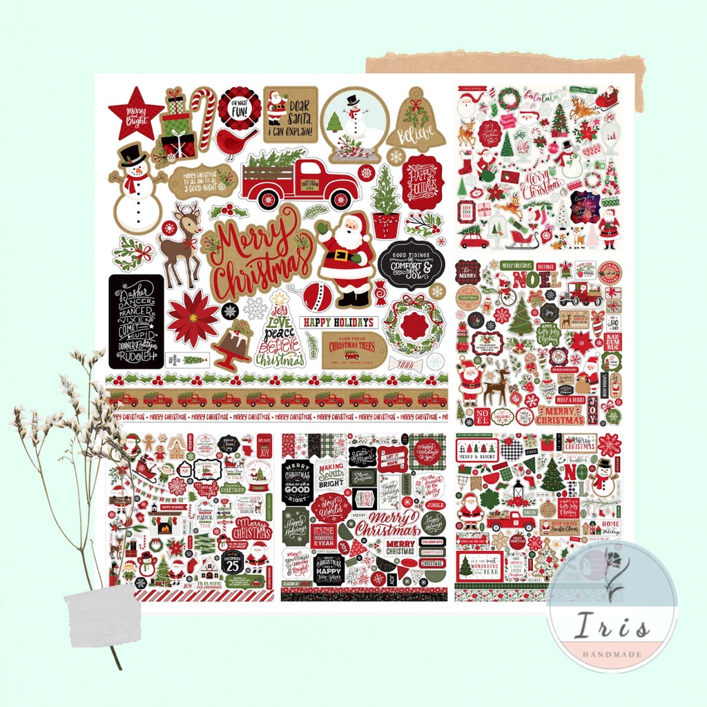 Sticker/Tag/Card họa tiết chủ đề Giáng Sinh