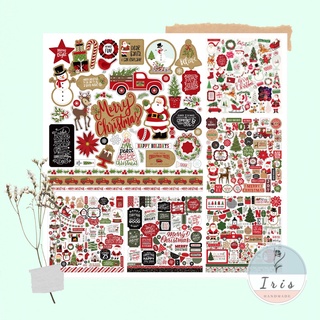  Sticker Tag Card họa tiết chưa cắt chủ đề Giáng Sinh  dùng keo sữa hoặc băng dính nổi để trang trí sticker ạ  