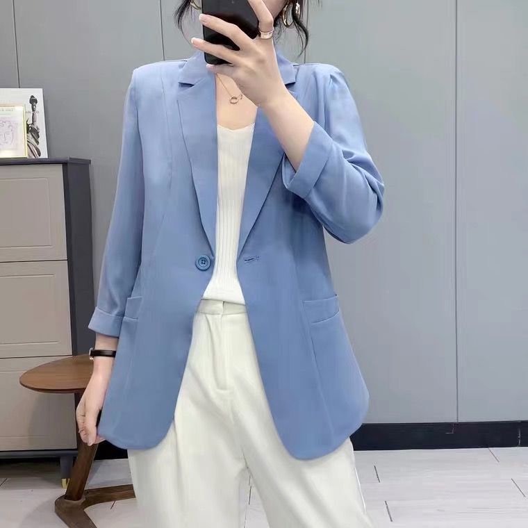 Áo Khoác Vest Vải Voan Mỏng Thoáng Khí Phong Cách Hàn Quốc Thời Trang Xuân Hè Mới 2022