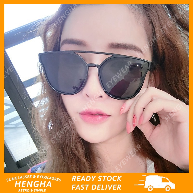 Thanh toán tại chỗ◆2018 New Korean Fashion Cat Eye Colorful Mercury Sunglasses Women Luxury Glasses