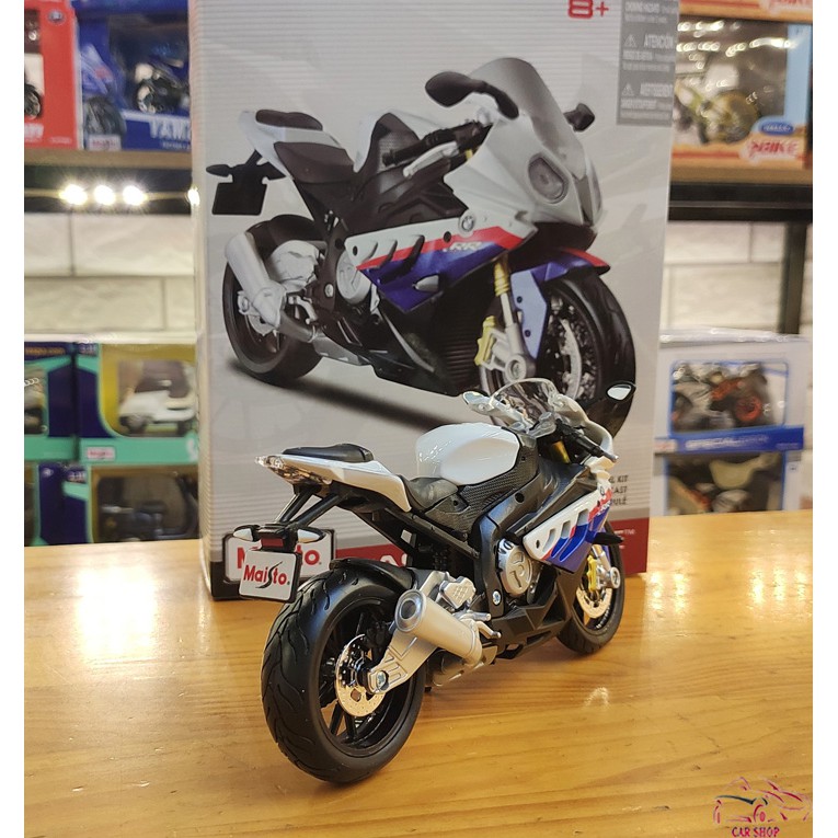 Mô hình xe lắp ráp mô tô BMW S1000RR tỉ lệ 1:12 hãng Maisto