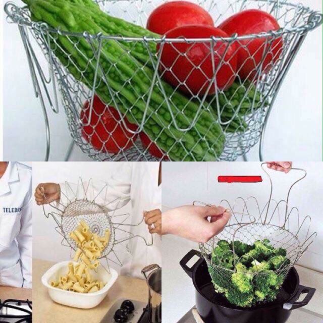RỔ LƯỚI NHÚNG CHIÊN LUỘC CỦ QUẢ ĐA NĂNG THÔNG MINH GẤP GỌN TIỆN DỤNG