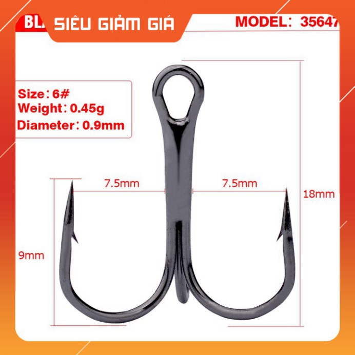 [Combo] [Combo] Combo 10 Lưỡi  Câu 3 Tiêu có ngạnh Thép không rỉ gắn mồi giả, câu lure lưỡi ba tiêu [Giá rẻ] [Giá rẻ]