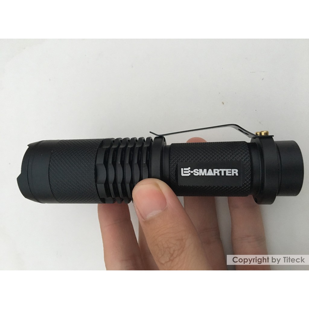 Đèn pin led zoom CREE L2 siêu sáng có kẹp