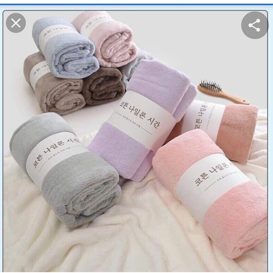 Khăn Tắm Hàn Quốc Size Lớn Lông Cừu 70x140cm Cho Bé, Dày 300Gram Siêu Thấm Hút, Nhanh Khô Cao cấp Hàn Quốc-1 chiếc
