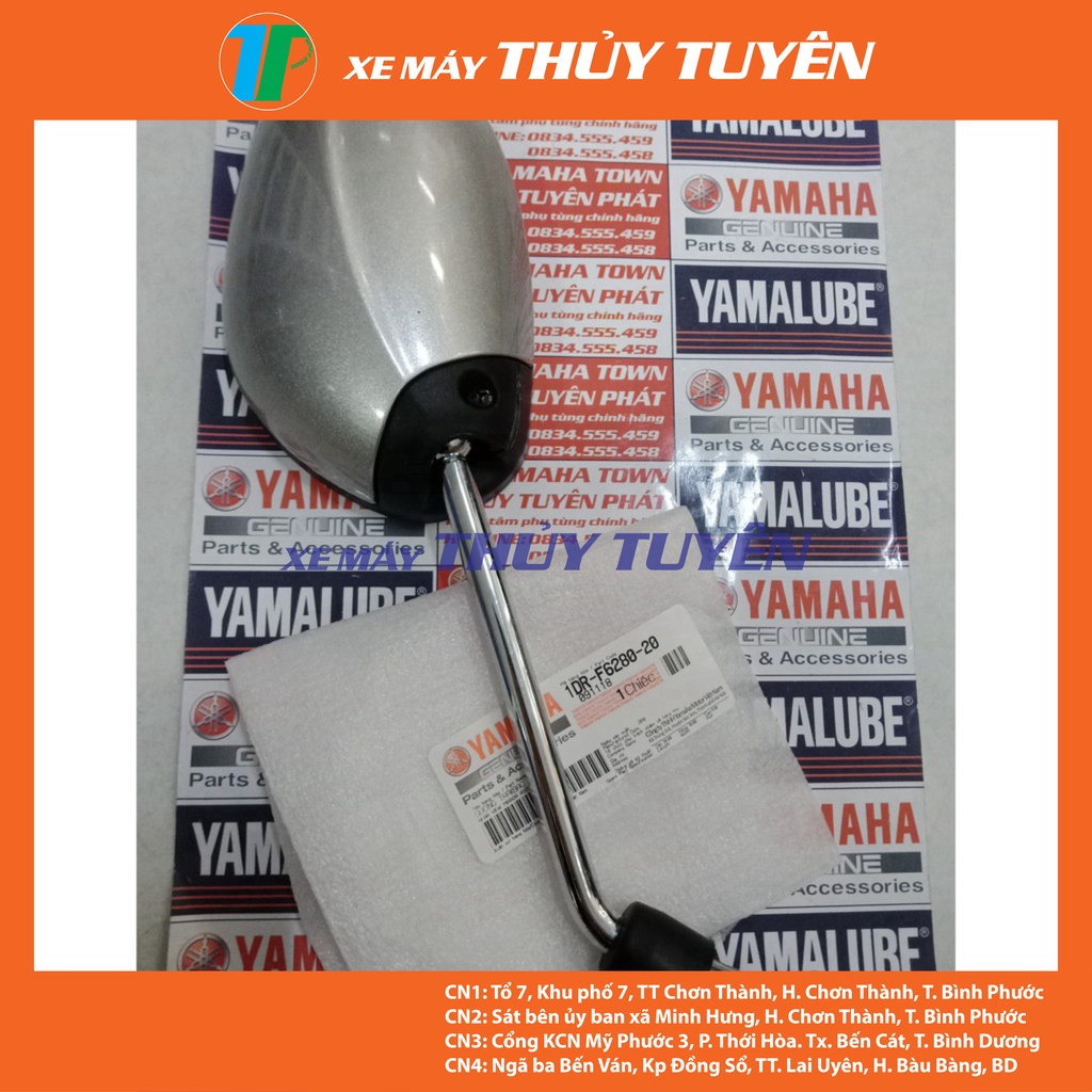 Cặp Gương trái phải màu bạc Nozza Grande chính hãng Yamaha