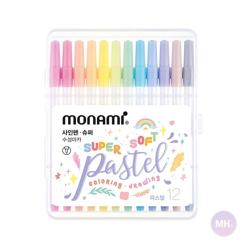 Monami Sign Pen Super Pastel 12 Color Set