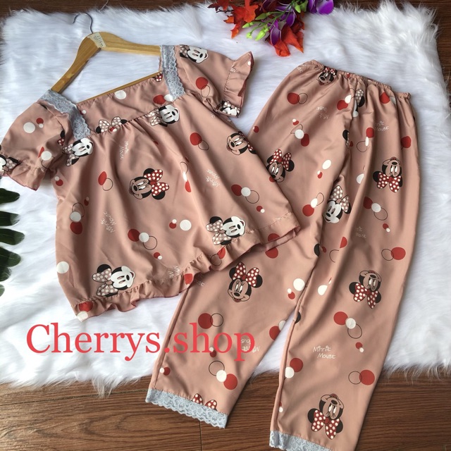 [Mã WABOOM giảm 15% đơn 99k] Đồ bộ ngủ tiểu thư cộc tay quần lở chất voan cat lụa phối gen mẩu mới | BigBuy360 - bigbuy360.vn